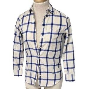 Cozy JCrew Flannel Shirt Women Petite XXS Grunge Academia Fall Autumn Cabincore